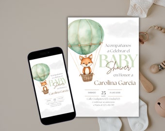 Gender Neutral Baby Shower Invitation in Spanish, Editable Digital Baby Shower Invitacion en Español, Plantilla de Invitacion de Baby Shower