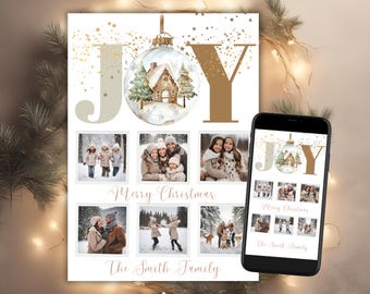 Modèle de carte photo de Noël, carte électronique de Noël, carte photo de Noël imprimée, carte photo joyeux Noël, carte photo joie, téléchargement immédiat
