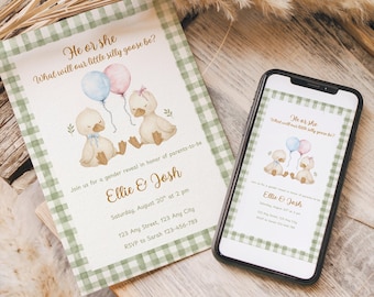 Silly Goose Gender Reveal Invitation, Goose Theme Gender Reveal Party Evite, DIGITAL DOWNLOAD