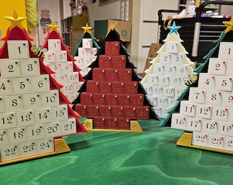 Christmas Tree Advent Calendar print-in-place door STL file 3d printing