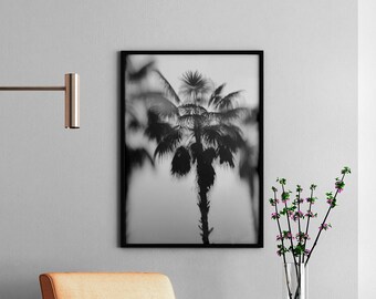 Palm Tree Wall Decor (Black and White) - Instant Digital Download