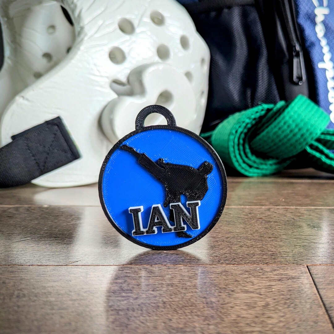 Personalized Taekwondo Keychain: 3D Martial Arts Bag Tag - Etsy
