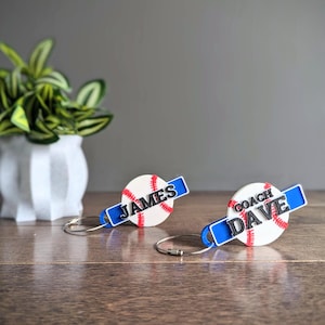 Personalisierter Baseball Schlüsselbund - Ideales Team Geschenk - Benutzerdefinierte Premium doppelseitiger 3D Name / Taschenanhänger