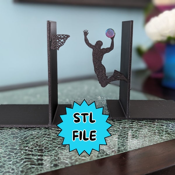 Basketball Slam Dunk Display Stand- Ideal Bookend Gift for Sports Fan Book Shelf - STL File