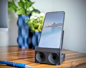 Music Enhancing Phone Stand - Passive Acoustic Speakers & Amplifier