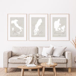 Frankreich - Wandgestaltung Reiseziele, Reiseländer, Reiseerinnerung Plakat, Personalisiertes Poster mit Reisedatum