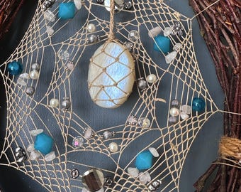 Moonstone Dreams Fatto a mano con amore Acchiappasogni spirituali per una guida spirituale e benedizioni notturne tranquille