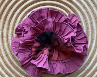Lila Blossom Scrunchie, Violet Handmade Soft Hair Tie for Women, Oversized Elastic Hair Accessory Violet, Stylish Chouchou for Thick Hair