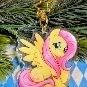 Fluttershy Glitter Nyckelring: 2,5" Berlock