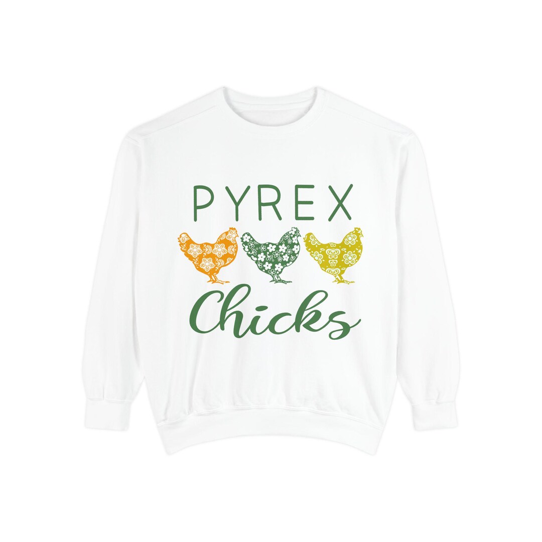 Pyrex Chicks Sweatshirt | Floral Chicken Graphic Pullover - Etsy