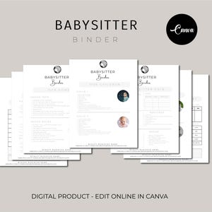 Editable Babysitter Binder, Babysitter Instructions, Infant Log, Babysitter Notes, Babysitting Guide, Family Management, Contact Info