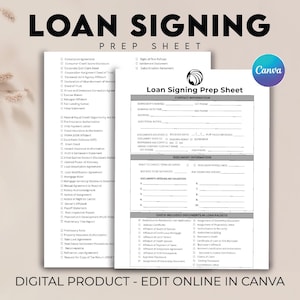 Notary Checklist & Loan Signing, Notarial Certificate, Agent Signing Prep Sheet, Notary Signing Agent, Signing Checklist Immediate, Invoice