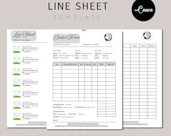 Line Sheet for Wholesale, Seller shop, Price List Template, Editable Template Catalog, Product Sales Sheet, Canva Line sheet Catalogue