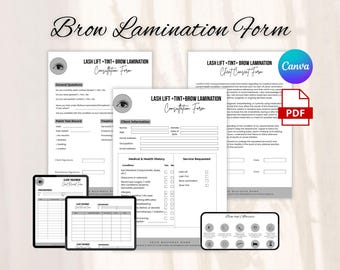 Lash Lift Client Forms,  Editable Lash Consent Templates, Lash Tech Consultation, Esthetician Forms, Brow Lamination, Lash Lift, Tint Forms