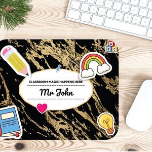 Editable Teacher Mouse Pad, Back To School, Teacher Gift, Custom Teacher gift, Mouse Pad Sublimation, Teacher Appreciation Gift, Printable