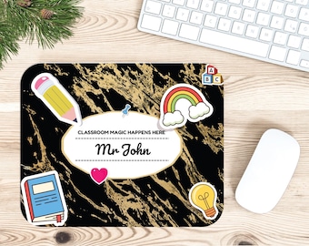 Tappetino per mouse modificabile per insegnanti, Ritorno a scuola, Regalo per insegnanti, Regalo personalizzato per insegnanti, Tappetino per mouse con stampa a sublimazione, Regalo di ringraziamento per insegnanti, Stampabile