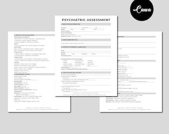 Psychiatry H&P Clinical Template, Initial Psychiatric Evaluation Note, Template for Medical students, Healthcare Professionals Forms