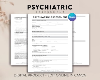 Psychiatry H&P Clinical Template, Healthcare Professionals Notes, Initial Psychiatric Evaluation Note, Template for Medical students