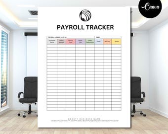 Payroll Tracker & Management for Small Business, Task Tracker and Communication Log for Customer, Lead Management, Canva CRM Tracker