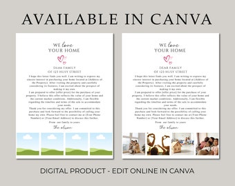 Home Offer Letter Template, Family Home Letter, Canva Buyer Offer Letter, We Love Your Home Letter,  Editable Home Offer Letter Templates