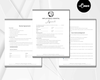 Professional Inflatable Rental Agreement,  Inflatable Rental Business, Editable Inflatable Rental Agreement,  Inflatable Events Agreements