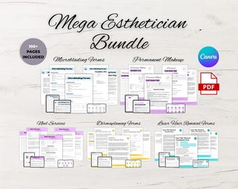 Esthetician Intake Forms Bundle, Esthetician Consent Forms, Facial Consultation Forms, Esthetician Client Intake, Skincare Consent Forms