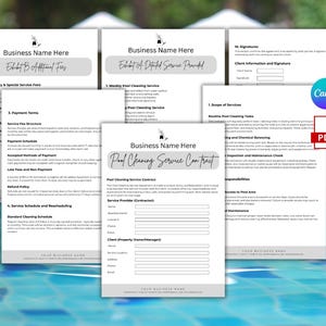 Residential Pool Maintenance Contract, Basic Pool Service Agreement, Pool Cleaning Custodian, Pool Cleaner Contract, Pool Cleaning Service