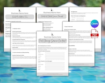 Residential Pool Maintenance Contract, Basic Pool Service Agreement, Pool Cleaning Custodian, Pool Cleaner Contract, Pool Cleaning Service