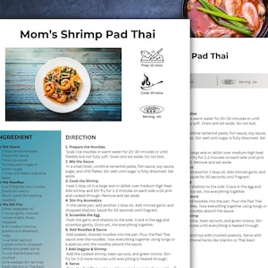 Editable Recipe Template, Simple Recipe Card Template, Editable Modern Recipe Card, Cookbook Template, Family Recipe, Personalized Recipe