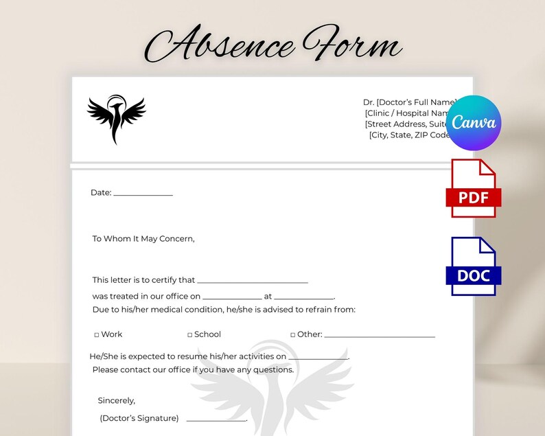 Editable Absence Form Template, Employee Absence Tracking Template ...