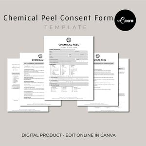 Chemical Peel Forms - Editable Esthetician Templates, Peel Consultation, Peel Aftercare, Chemical Peel Consent Forms, Facial Consent Forms