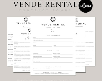 Venue Rental Forms Bundle, Editable Event Business Contract, Location Provider, Professional Client Service Agreement, Canva Templates