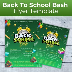 Back To School Bash Party Flyer, Back to School Bash Flyer, End of Summer Party, Hello School, So Long Summer Bash, Premade Invitation Flyer