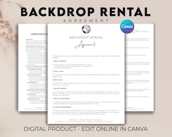Professional Backdrop Rental Agreement, Backdrop Rental Arrangement Forms, Backdrop Rental Contract Template, Backdrop Lease Agreement
