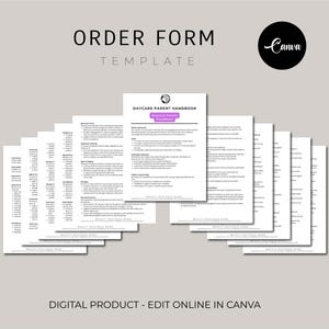 Daycare Parent Handbook, Daycare Policies, Childcare Enrollment Forms, Fully Customizable With Canva, Start A Daycare Business Templates