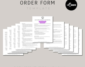 Daycare Parent Handbook, Daycare Policies, Childcare Enrollment Forms, Fully Customizable With Canva, Start A Daycare Business Templates