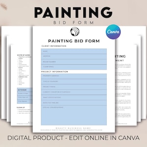 Painting Contract Agreement Template, Painting Contractor, Residential Painting Service Contract, Painting Proposal, Painting Agreement Form