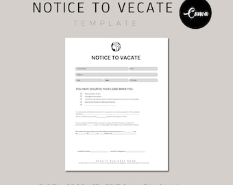 Eviction Notice Template | Printable Notice to Vacate Template | Lease ...