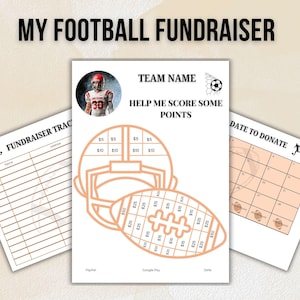 Editable Fill My Football Fundraiser Template, Football Fundraiser Flyer, Football Pick a Date Calendar, Color My Football Fundraising Form