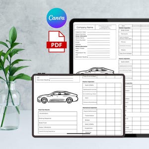 Printable Vehicle Inspection Report, Editable Car or Equipment Rental ...