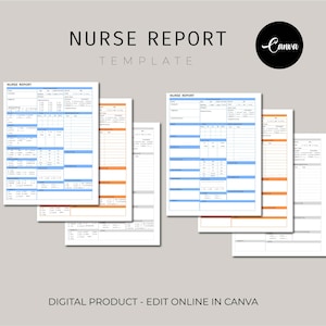 Editable Nurse Brain Med Surg, Sheet Stepdown Report, Brain Sheet, ICU Nurse Report Sheet Nursing Patient, Nurse Rounding Flowsheet Canva