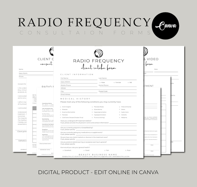 Radio Frequency Forms - Editable RF Skin Tightening Forms, Body ...
