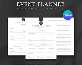 Event Planner Contract Template, Event Planner Agreement, Editable Canva Template, Wedding Planning Contract, Event Planner Client Forms