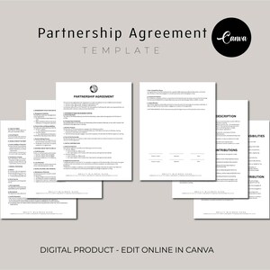 Partnership Agreement Template, Partnership Agreement Samples, Partnership Agreement Business, Agreement for LLC, Partnership Business Forms