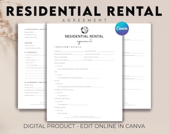 Editable Rental Application Form, Tenant Rental Application, Lease Application Landlord Form, Landlord Rental Application, Invoice Template