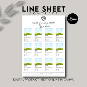 New Collection Line Sheet, Line Sheet Template, Price List Template, Order Form Template, Line sheet Catalogue, Sales Sheet Catalog Services