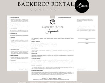 Professional Backdrop Rental Agreement, Backdrop Rental Contract Template, Backdrop Lease Agreement, Backdrop Rental Arrangement Forms
