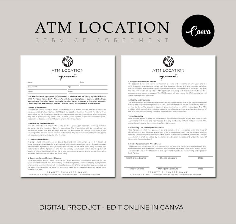 Atm Location Agreement Template, ATM Business Site Lease Agreement ...