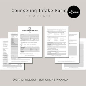 Counseling Intake Form, Mental Health Intake Form Template, Informed Consent for Counseling and Psychotherapy, Printable, Therapy Froms