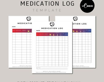 Medication Tracker, Medication Chart, Doctor Visit Medication list, Nursing Student, Medication Log, Caregiver Log, Medicine Dosage Tracker